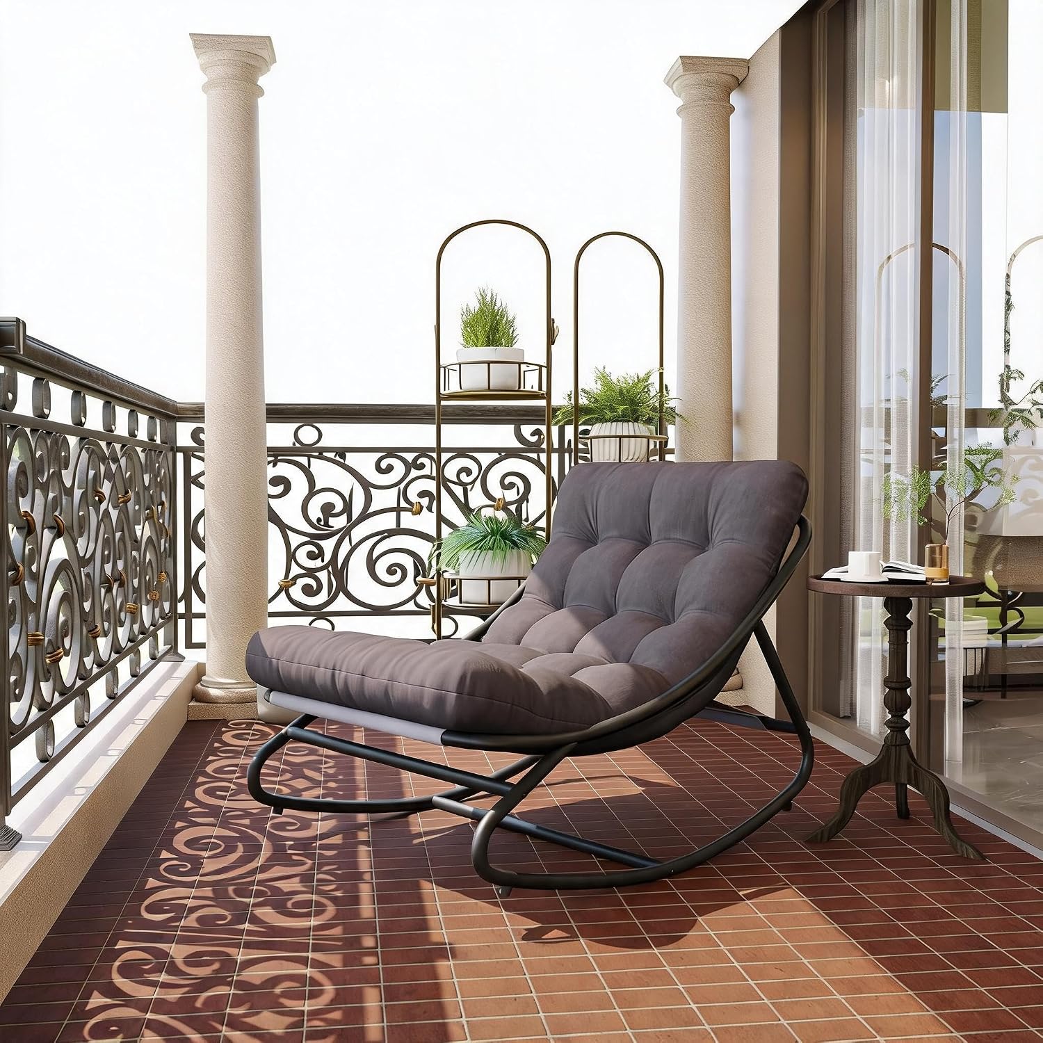 Oversized Papasan Patio Rockin - Outdoor Furniture Metal Chairs 评论和价格