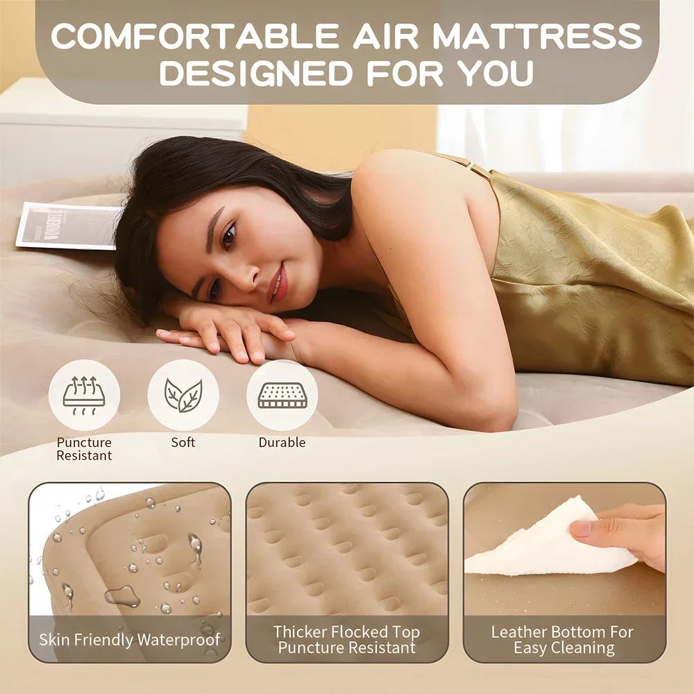 Queen Air Mattress with Built  - Outdoor Furniture Luxury 评论和价格