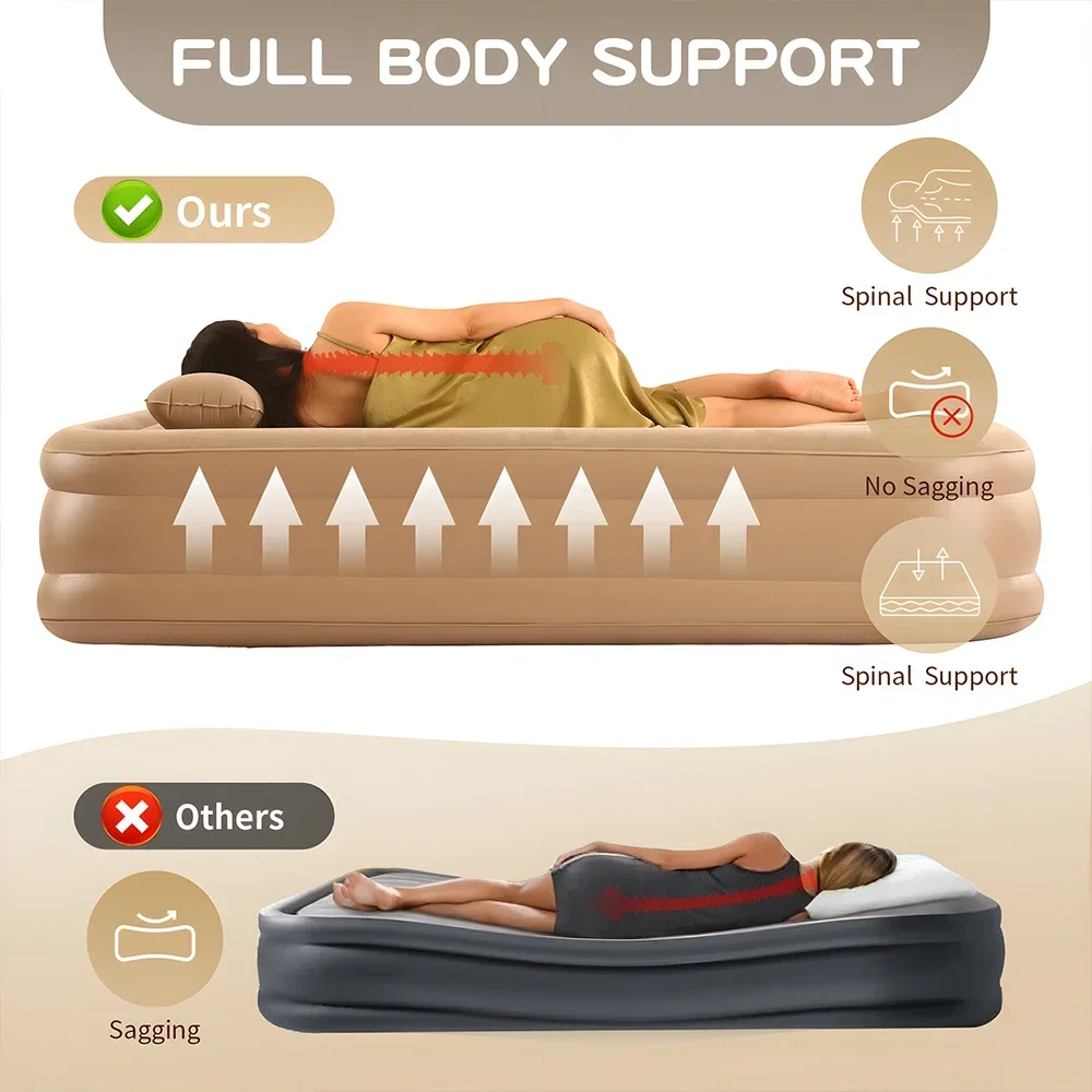 Queen Air Mattress with Built  - Outdoor Furniture Luxury 评论和价格
