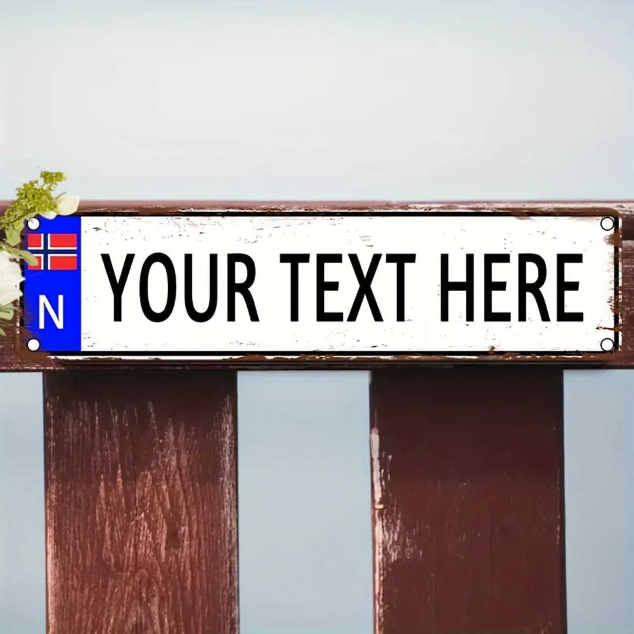 Custom Text Norwegian Vintage  - Outdoor Furniture Metal 评论和价格