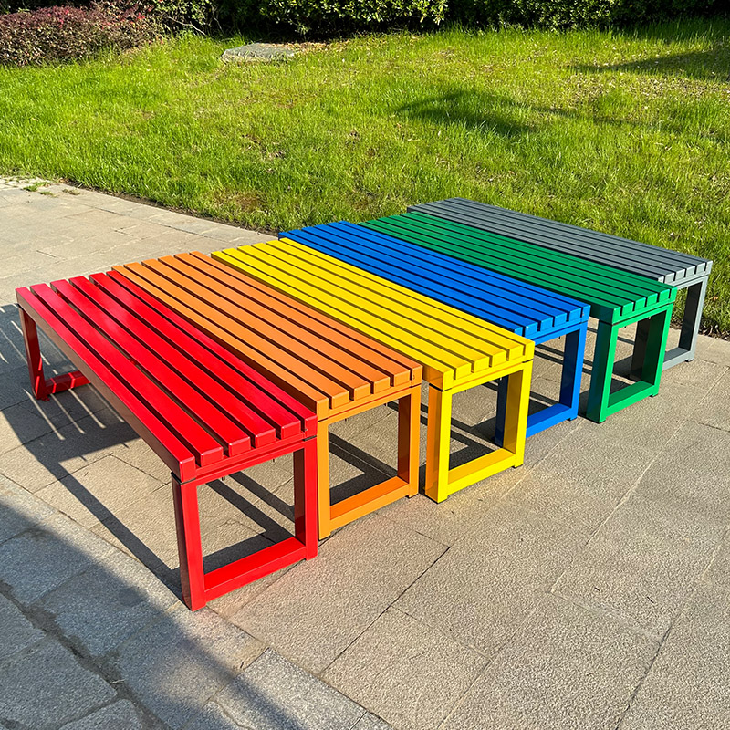 Internet celebrity White bench - Outdoor Furniture Metal Chairs 评论和价格